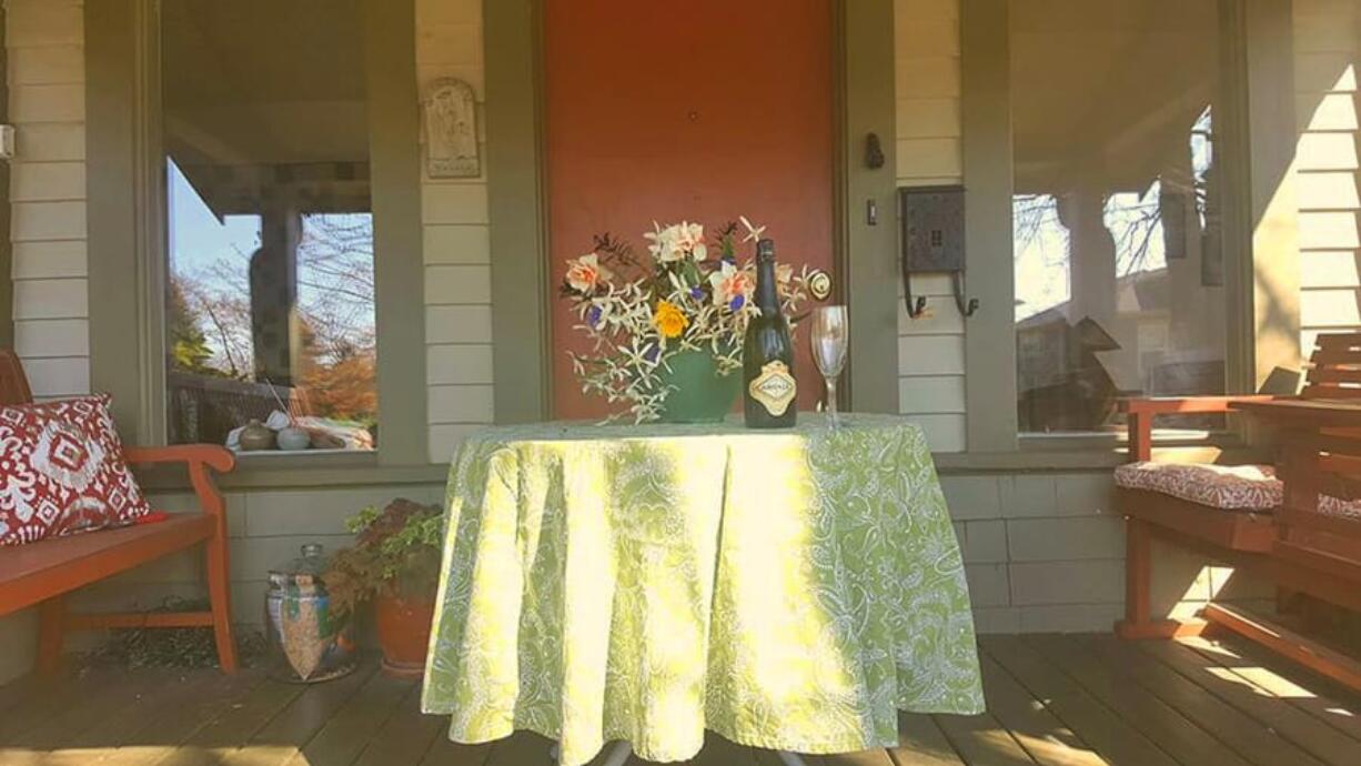 The Carter Park neighborhood hosted a Front Porch/Front Lawn Party, when neighbors dined outside on their front porches or in their front yards.