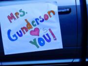 RIDGEFIELD: Union Ridge Elementary School teachers posted messages on their cars during a special car parade they organized for their students in Ridgefield.