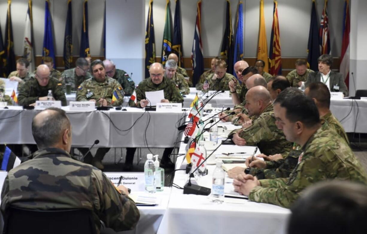 Land Force Commanders from allied NATO and partner nations with Poland&#039;s General Jaroslaw Mika, center, met to discuss the execution of DEFENDER-Europe 20 during a conference held at the Headquarters of the U.S. Army in Europe in Wiesbaden, Germany, March 6, 2020. The commander of Poland&#039;s armed forces, General Jaroslaw Mika, was diagnosed with the new coronavirus as he returned home, the Polish Defense Ministry said.  For most people, the new coronavirus causes only mild or moderate symptoms, such as fever and cough. For some, especially older adults and people with existing health problems, it can cause more severe illness, including pneumonia.  (U.S.