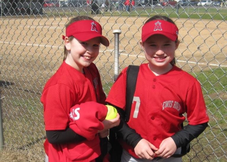 Kelly Sweyer (left) and Kaily Christensen of Woodland have been friends and teammates since Little League.