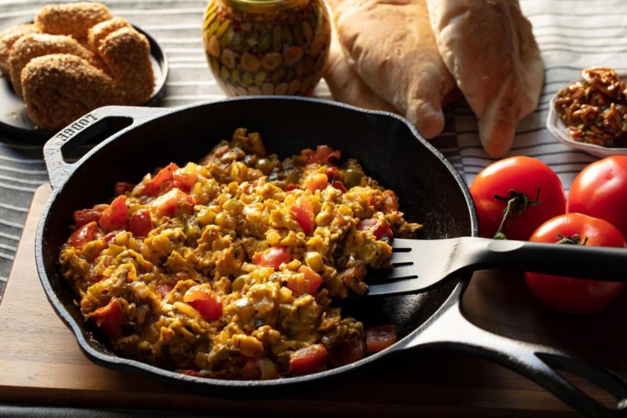 Menemen is a classic Turkish breakfast dish similar to Indian shakshuka. (E.