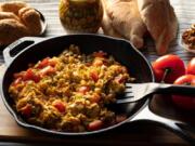 Menemen is a classic Turkish breakfast dish similar to Indian shakshuka. (E.