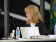 Battle Ground Public Schools board member Tina Lambert, shown in 2018, is resigning.