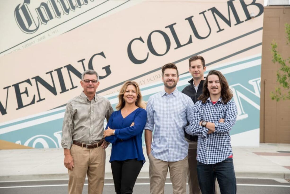 Aevum Images 
 The owners of The Columbian, from left, Scott, Jody, Ben, Will and Ross Campbell, in 2015.