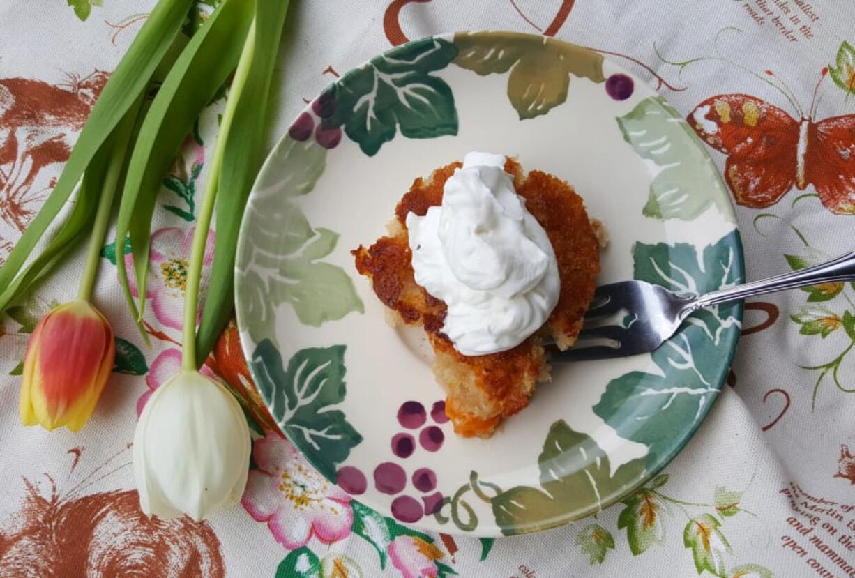 This easy cobbler features canned apricot, but you can just as easily used canned peaches, pears or pineapple.