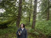 Samantha Zeiner of the Friends of Ridgefield Wildlife Refuge walks through her family&#039;s acreage between Ridgefield and Battle Ground while demonstrating how she records a virtual birding walk. The refuge is closed to visitors, so Zeiner streams her own live birding walk from this site, which is also on the Pacific Flyway and popular with avian visitors.