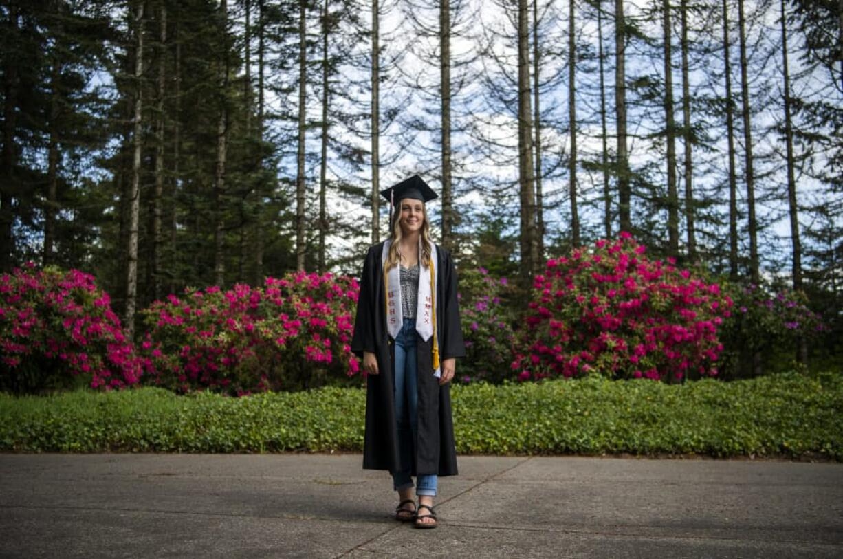 Student representative Sidnie Boadwine at her home in Battle Ground. Along with being a graduating senior, Boadwine is also a representative on the Battle Ground Public Schools Board of Directors, lending her voice to decisions.