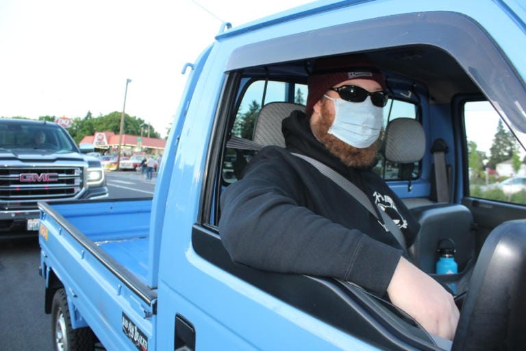 Brandon Johnson joined an impromptu cruise on Main Street on May 15, 2020.