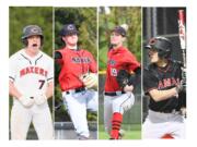 From left, Tyler Forner, Kolby Broadbent, Riley Sinclair and Gideon Malychewski are all members of the 2020 Camas High School baseball team who played on the 2015 Camas-Washougal Babe Ruth team that advanced to the World Series (Photos courtesy of Kris Cavin)