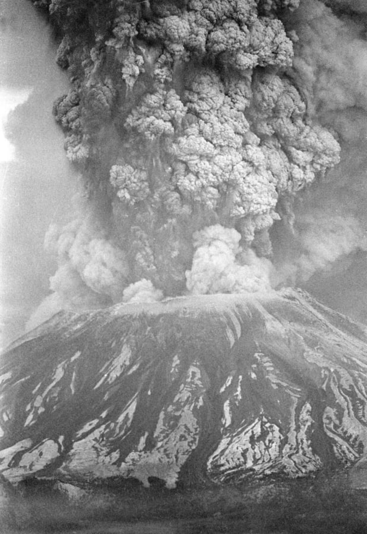 Mount St. Helens sends a plume of ash, smoke and debris skyward on May 18, 1980. Despite the presence of a &quot;Red Zone&quot; around the volcano, the eruption killed 57 people.