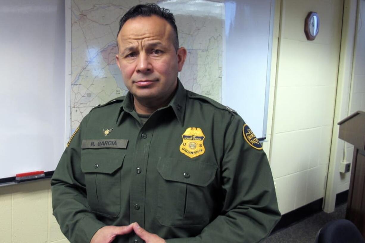 In this Monday Feb. 10, 2020, PHOTO, Robert Garcia, the chief of the U.S. Border Patrol&#039;s Swanton sector, poses at sector headquarters in Swanton, Vt. Statistics show that the 295-mile Swanton Sector of upstate New York, Vermont and New Hampshire, sees the most illegal border crossing of any sector along the 4,000-mile U.S.-Canadian border.