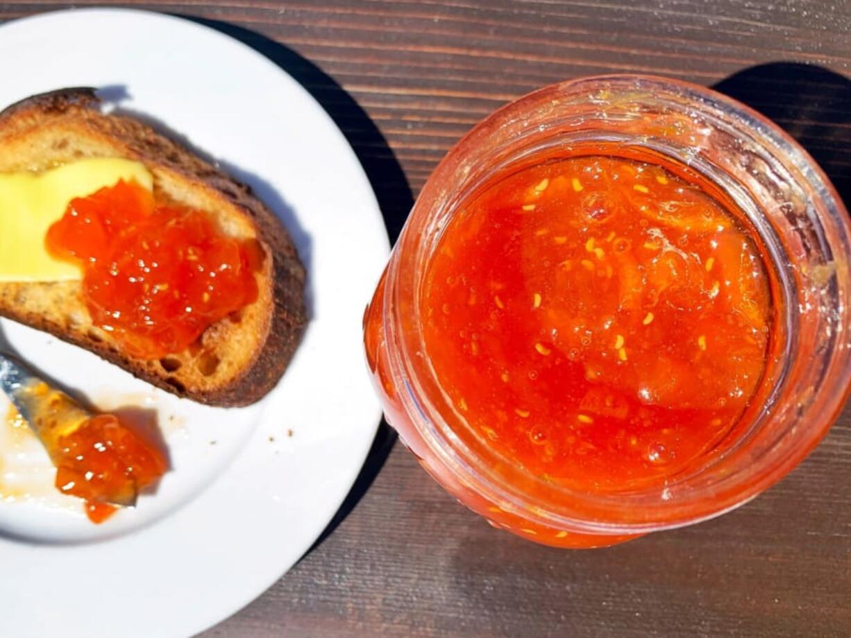 Citrus marmalade on toast, taken on May 22, 2020.