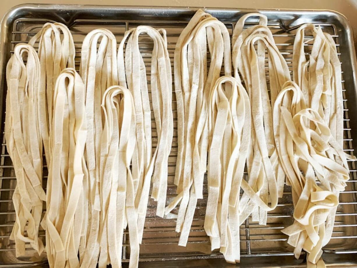 Handmade noodles (Geneveive Ko/ Los Angeles Times)