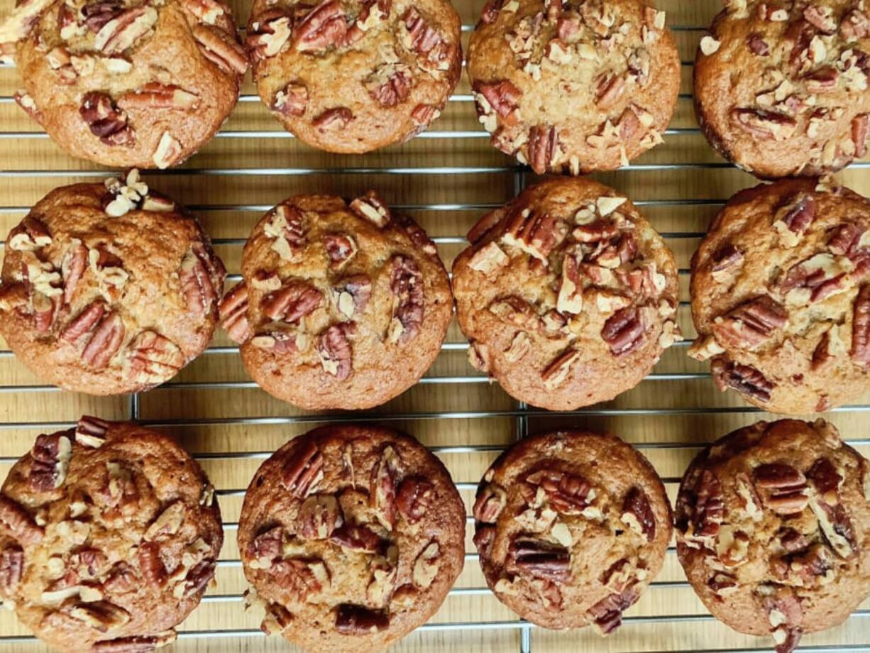 Butter Pecan Banana Muffins.