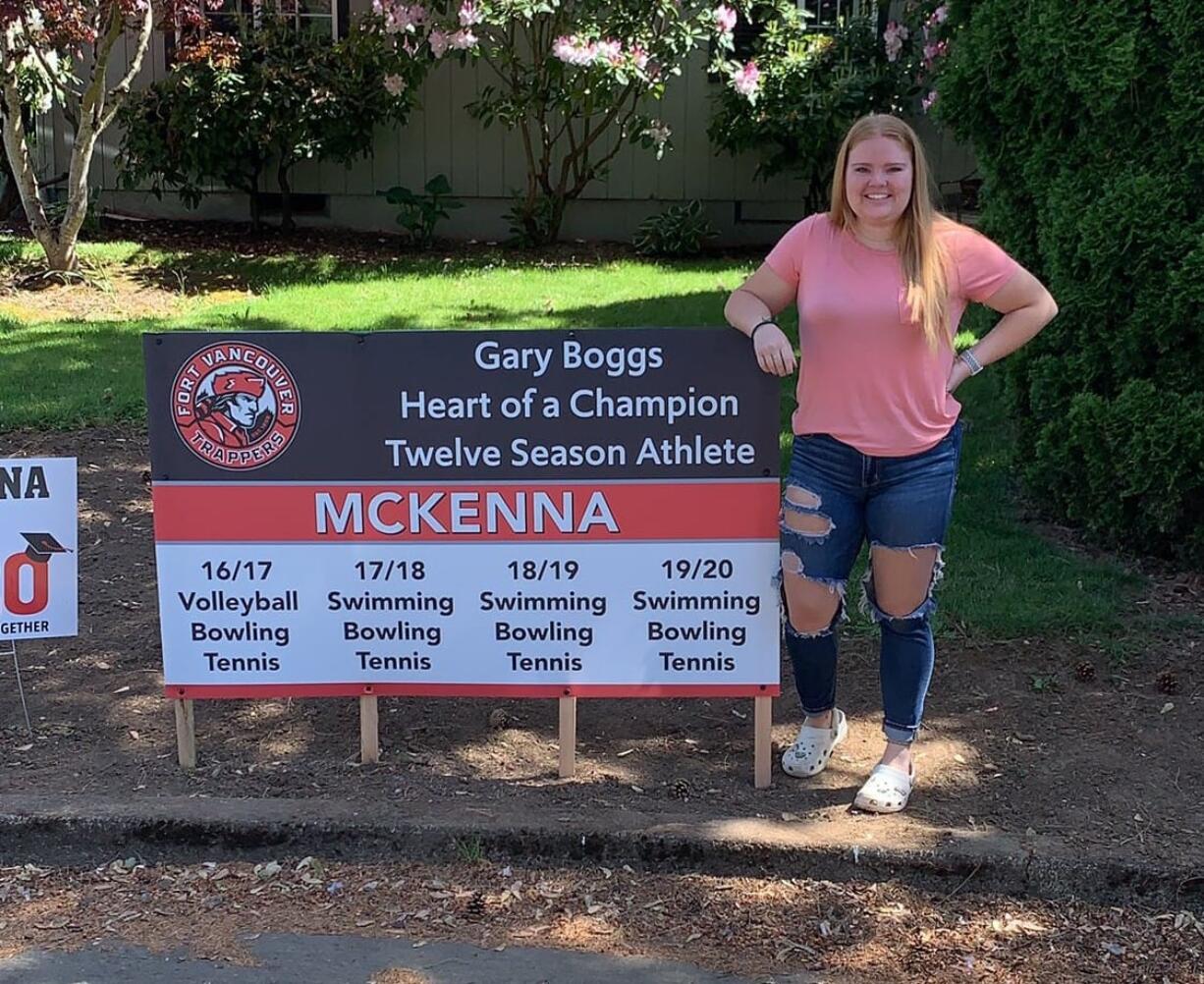 McKenna Ellen was honored with the Gary Boggs Award for participating in a sport every season she attended Fort Vancouver High  (Photo courtesy of Fort Vancouver High athletics)