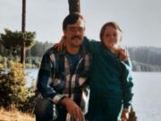 Dad and daughter on that very special camping trip.