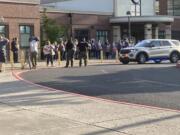 HAZEL DELL: Clark County Fire District 6 along with Clark County Sheriffis Office and 50 private vehicles participated in a symbolic drive-by at Sarah J. Elementary School on June 17. That is the site where Tiffany Hill was shot and killed by her estranged husband on Nov.