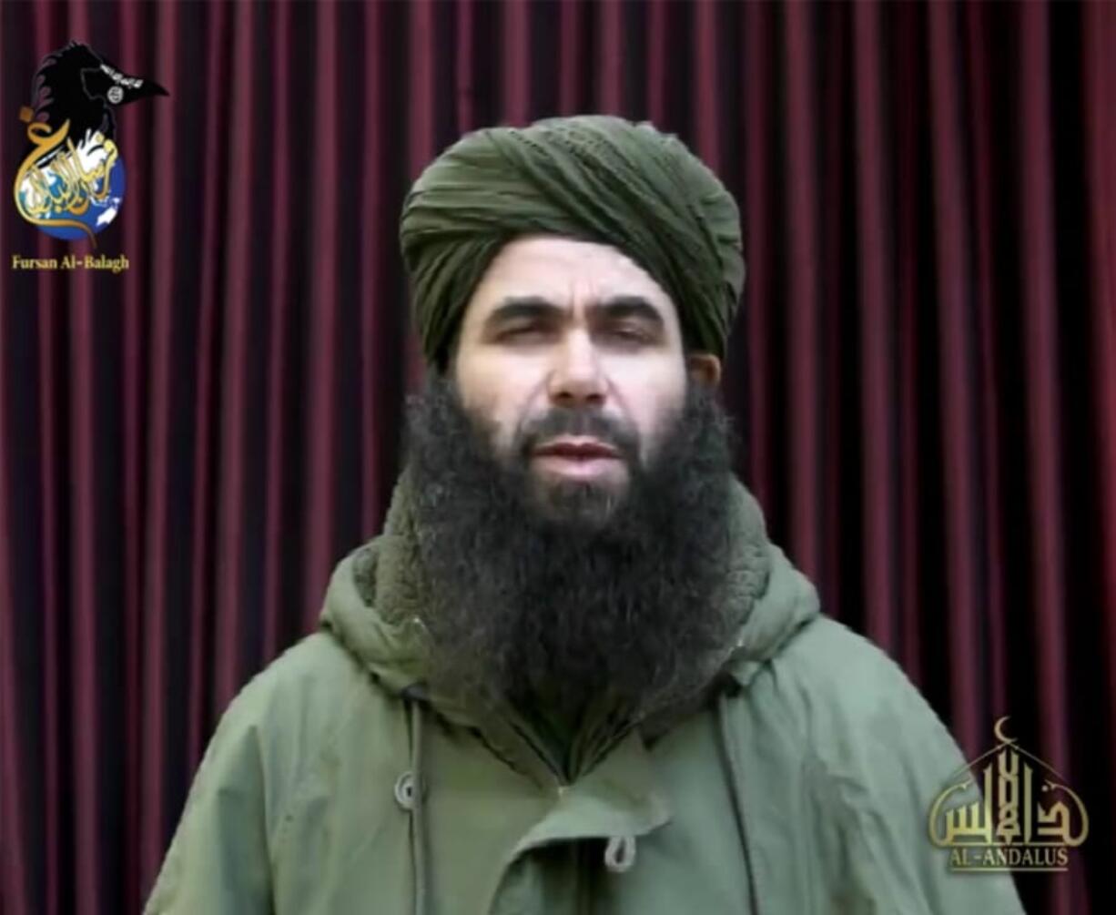 In this photo taken from video is Abdelmalek Droukdel. The French military and allied forces in Mali killed the longtime leader of al-Qaida&#039;s North African arm, who commanded jihadists in his native Algeria and then spread their movement across Africa&#039;s Sahel region, France&#039;s defense minister said Friday, June 5, 2020. Abdelmalek Droukdel, known as the emir of al-Qaida in the Islamic Maghreb, was killed in an operation Wednesday, June 3, in northern Mali along with several people in his entourage, Defense Minister Florence Parly tweeted.