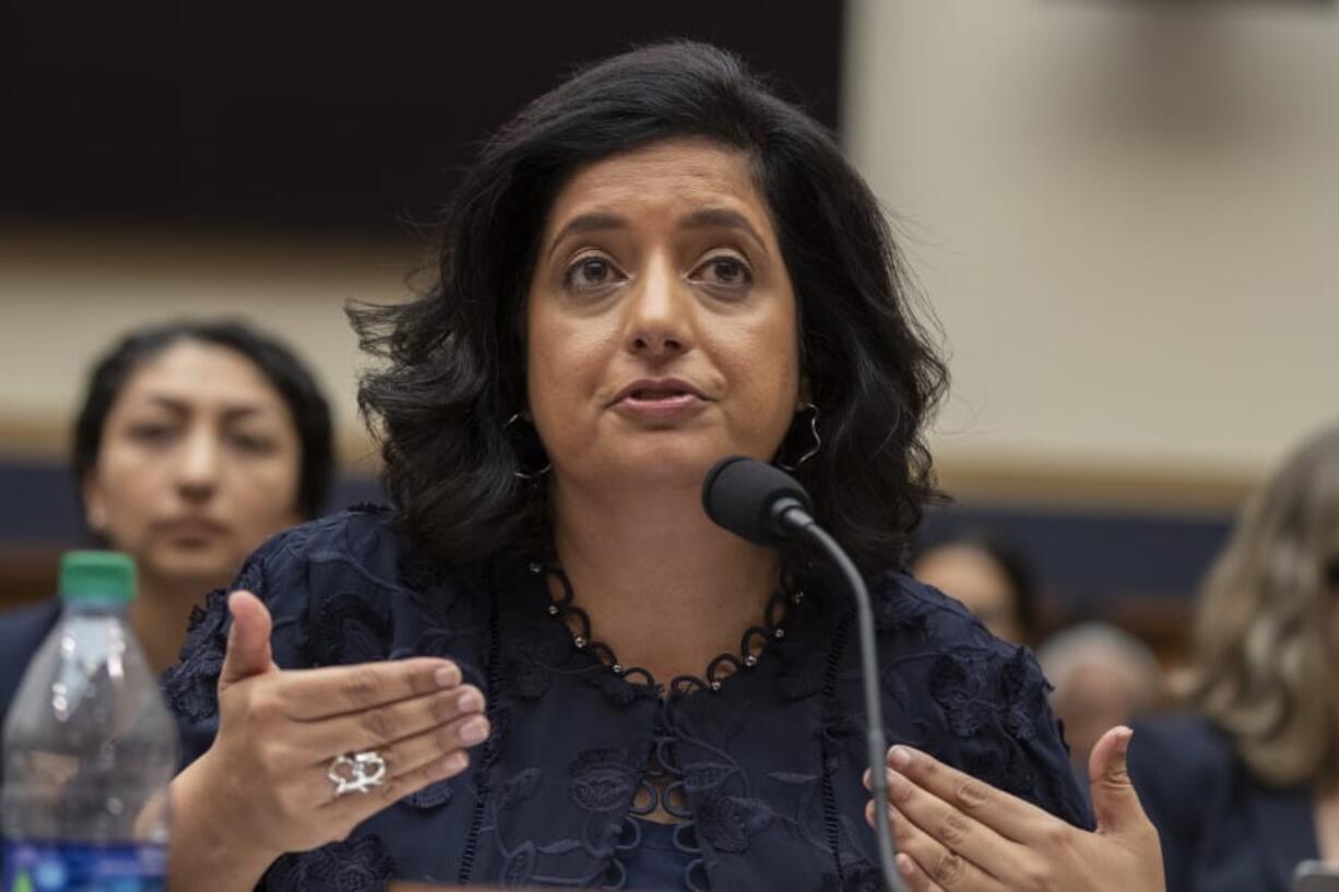 FILE - In this Sept. 24, 2019 file photo, Farhana Khera, president and executive director of Muslim Advocates speaks during a House Committee on the Judiciary&#039; Subcommittee on Immigration and Citizenship and Committee on Foreign Affairs, Subcommittee on Oversight and Investigations joint hearing on the administration&#039;s &#039;Muslim ban&#039; on Capitol Hill in Washington. In the wake of George Floyd&#039;s death in police custody, dozens of American Muslim organizations have come together to call for reform to policing practices, and to support black-led organizations. &quot;These demands are a floor for our groups and not a ceiling. Some would call for much more,&quot; Khera said in response to e-mailed questions.