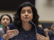 FILE - In this Sept. 24, 2019 file photo, Farhana Khera, president and executive director of Muslim Advocates speaks during a House Committee on the Judiciary&#039; Subcommittee on Immigration and Citizenship and Committee on Foreign Affairs, Subcommittee on Oversight and Investigations joint hearing on the administration&#039;s &#039;Muslim ban&#039; on Capitol Hill in Washington. In the wake of George Floyd&#039;s death in police custody, dozens of American Muslim organizations have come together to call for reform to policing practices, and to support black-led organizations. &quot;These demands are a floor for our groups and not a ceiling. Some would call for much more,&quot; Khera said in response to e-mailed questions.