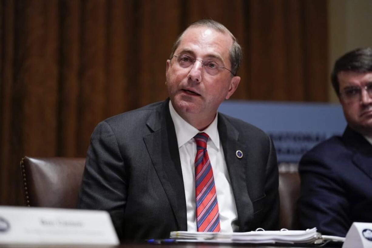 Health and Human Services Secretary Alex Azar speaks during a roundtable with President Donald Trump about America&#039;s seniors, in the Cabinet Room of the White House, Monday, June 15, 2020, in Washington.