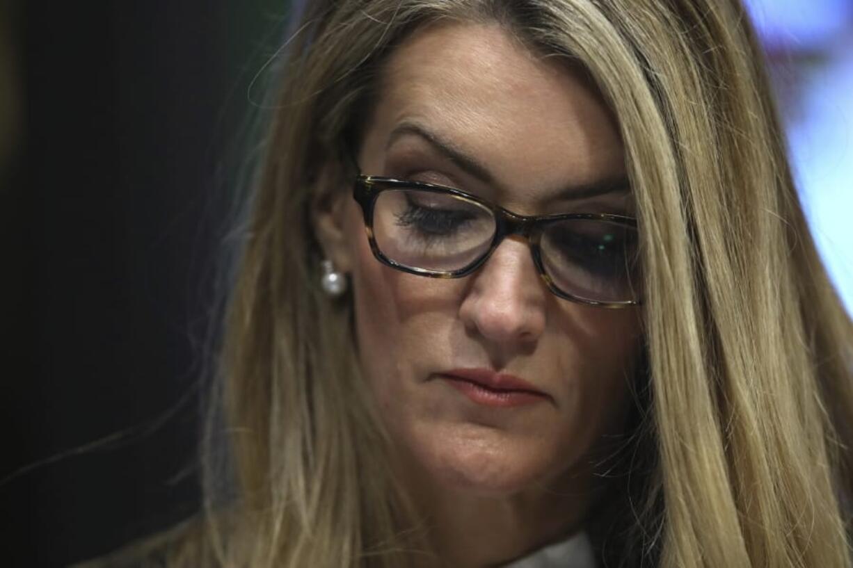 Sen. Kelly Loeffler, R-Ga., listens during a virtual Senate Committee for Health, Education, Labor, and Pensions hearing, Tuesday, May 12, 2020 on Capitol Hill in Washington.