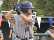 Kevin Miser waits for a pitch during a Gresham GreyWolves games in the Wild Wild West League on Friday, July 24, 2020 in Aurora, Ore.