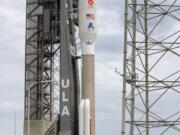 The United Launch Alliance Atlas 5 rocket carrying the Mars2020 rover sits on the pad at Launch Complex 41 at Cape Canaveral Air Force Station, Fla., Wednesday, July 29, 2020. NASA&#039;s Mars2020 &#039;Perseverance&#039; rover mission is scheduled to launch Thursday morning.