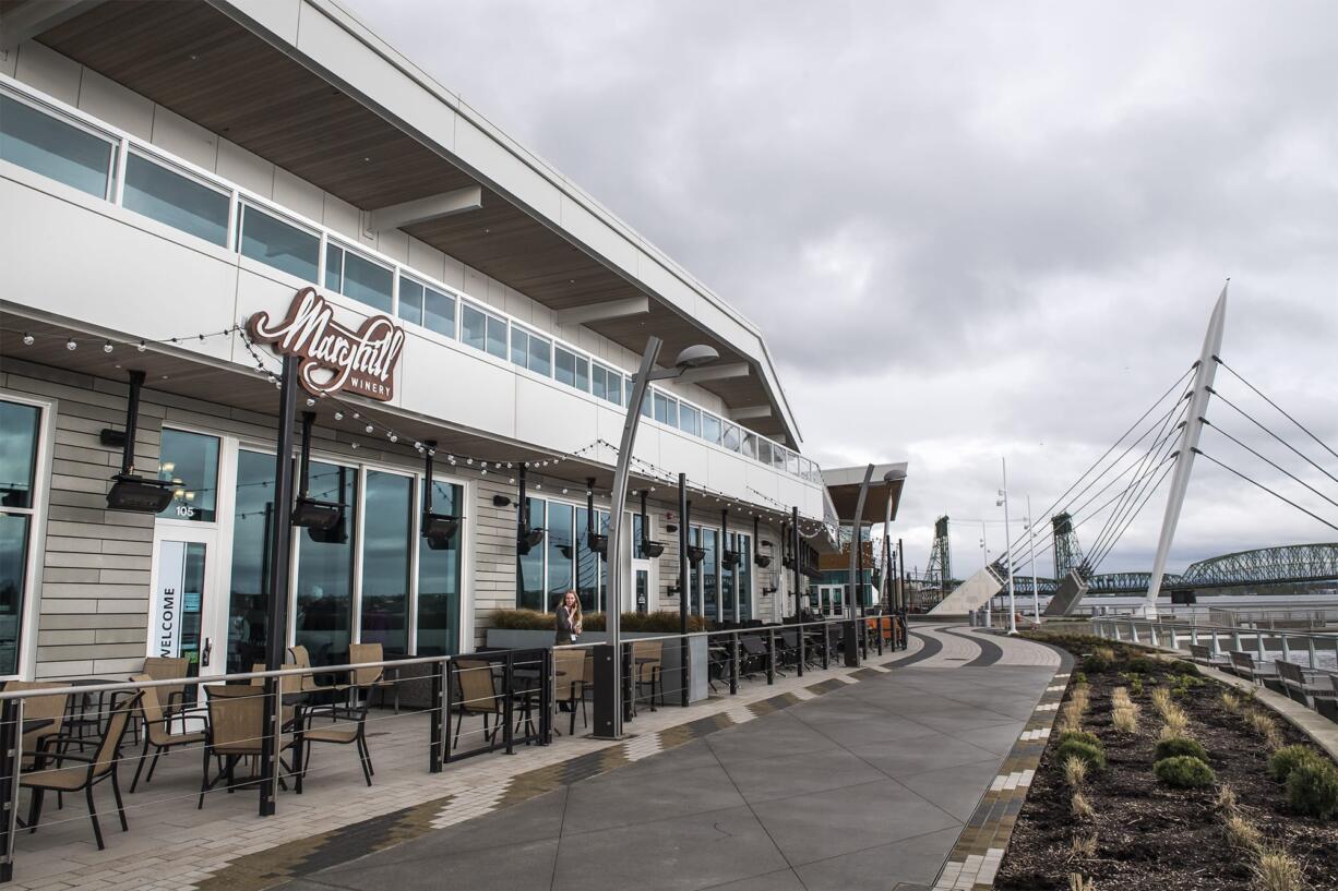 The exterior of Waterfront Maryhill Winery Tasting Room.