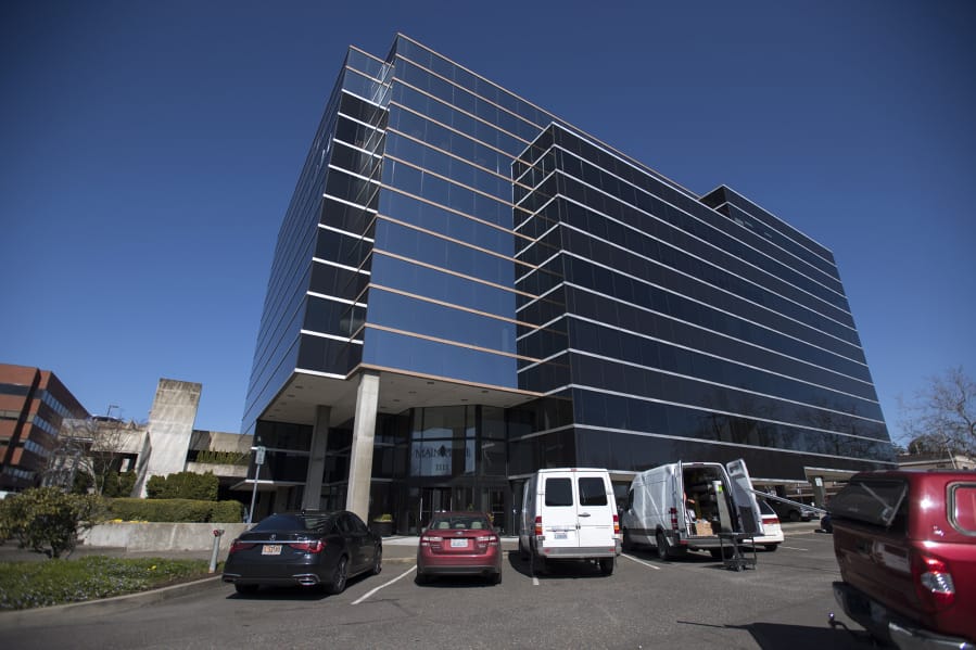 Biotech company CytoDyn, headquartered at 1111 Main Street, pictured, said in March that it was about to start testing a coronavirus treatment drug. The company says it expects clinical trial results by the end of July.