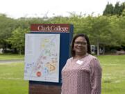 Karin Edwards, the incoming president of Clark College who has a background supporting students of color, is seen on campus Tuesday afternoon.