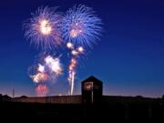 Fireworks light up the night during The Historic Trust&#039;s Fourth of July celebration in 2017.