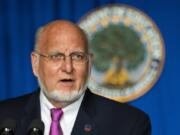 Director of the Centers for Disease Control and Prevention Robert Redfield, speaks during a White House Coronavirus Task Force briefing at the Department of Education building Wednesday, July 8, 2020, in Washington.