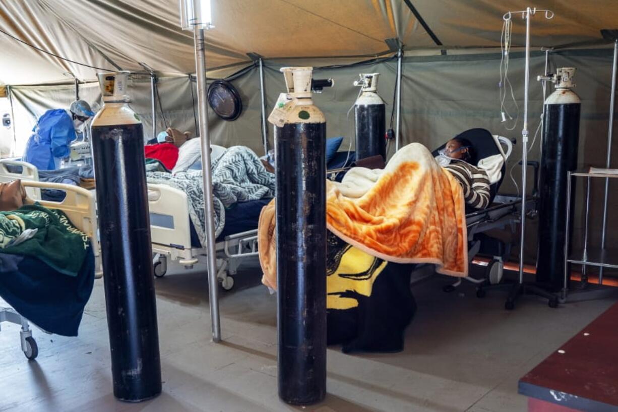 Covid-19 patients are being treated with oxygen at the Tshwane District Hospital in Pretoria, South Africa, Friday July 10, 2020. Health Minister Zweli Mkhize this week said South Africa could run out of available hospital beds within the month. &quot;The storm that we have consistently warned South Africans about is now arriving,&quot; he told lawmakers. The African continent overall has over 523,000 confirmed virus cases after passing the half-million milestone on Wednesday.