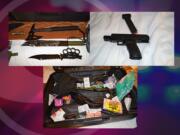 Detectives executed a search warrant at the Vancouver hotel room of Samuel Aaron Leonard, 39, of New Port Richey, Fla., and located what appears to be a kidnappers kit which included heavy duty flex cuffs, handcuffs, duct tape, rubber gloves, face wrap/blindfold, lubricant, a sex toy, several large knives, a hatchet, and a .45 caliber handgun and ammunition.