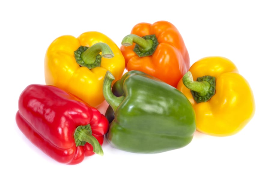 Green, Yellow & Red Bell Peppers - Produce - Market