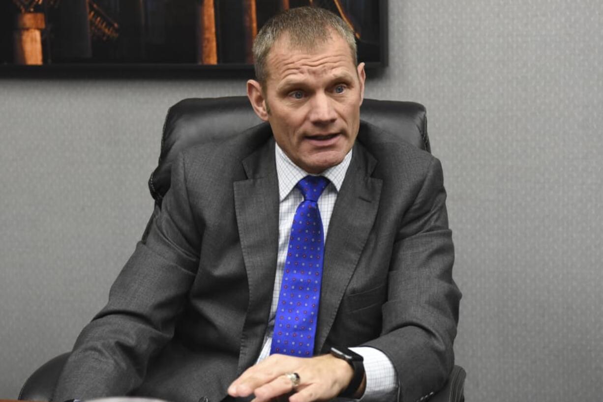 Vancouver Public Schools Superintendent Steve Webb, waits for election results with other VPS administrators at the VPS district offices in 2019. Webb announced plans to retire at the end of the 2021-2022 school year.