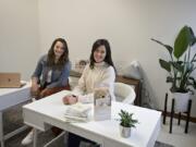 Callie Christensen, left, and Kelly Oriard, co-founders and CEOs of Slumberkins, in their downtown Vancouver office in September.