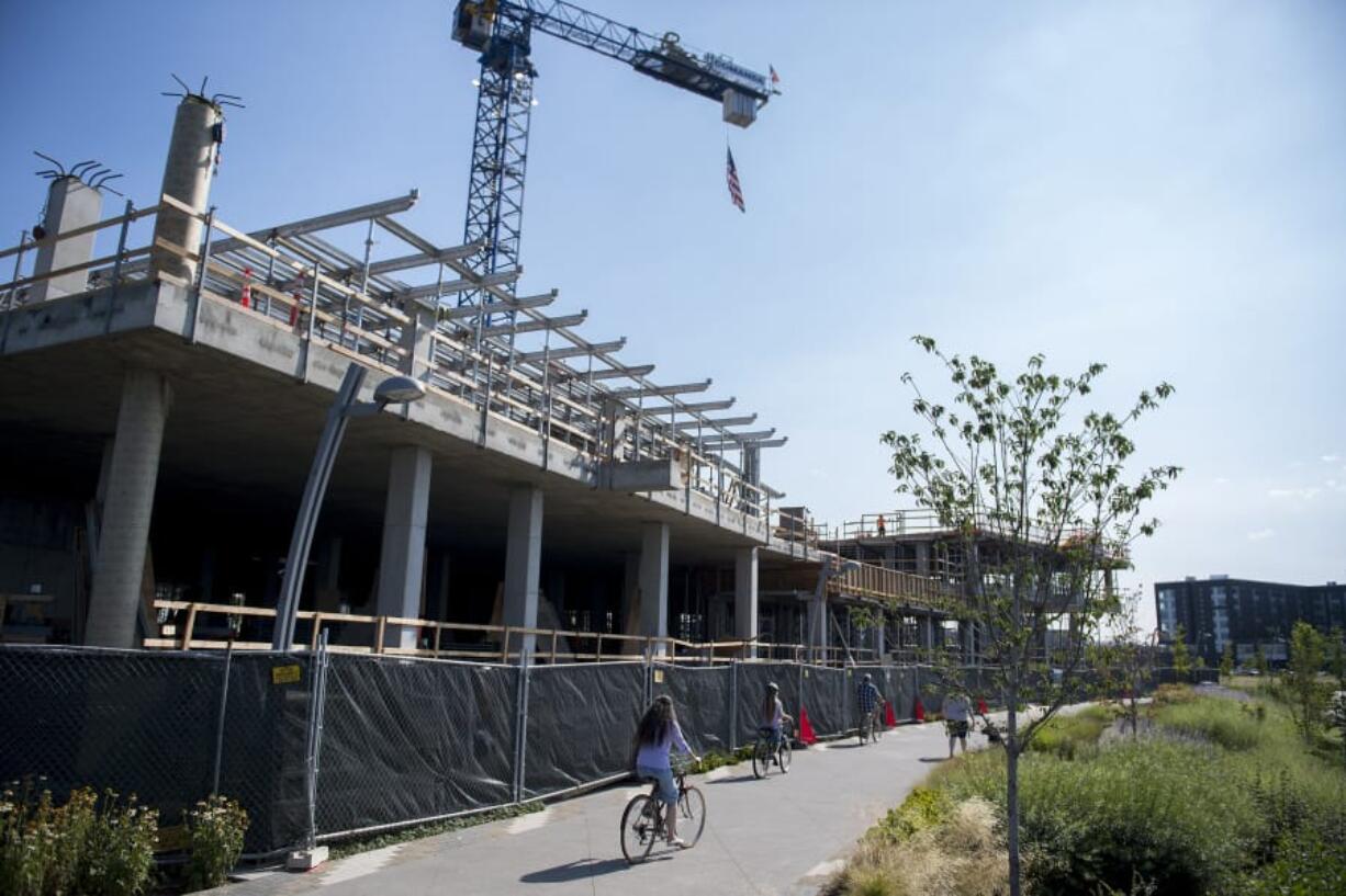 Like most development projects in Vancouver during the pandemic, progress is still going strong at The Columbia apartment building at Block 20 at The Waterfront Vancouver.