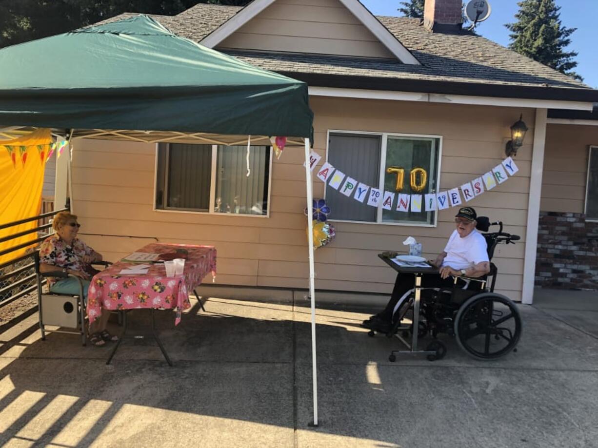 ORCHARDS: A couple celebrated their 70th anniversary in a nontraditional way recently due to COVID-19.