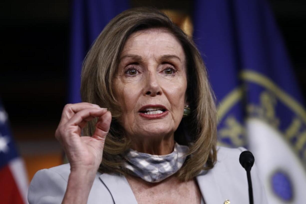 House Speaker Nancy Pelosi of Calif., speaks during a news conference on Capitol Hill in Washington, Thursday, Aug. 13, 2020.