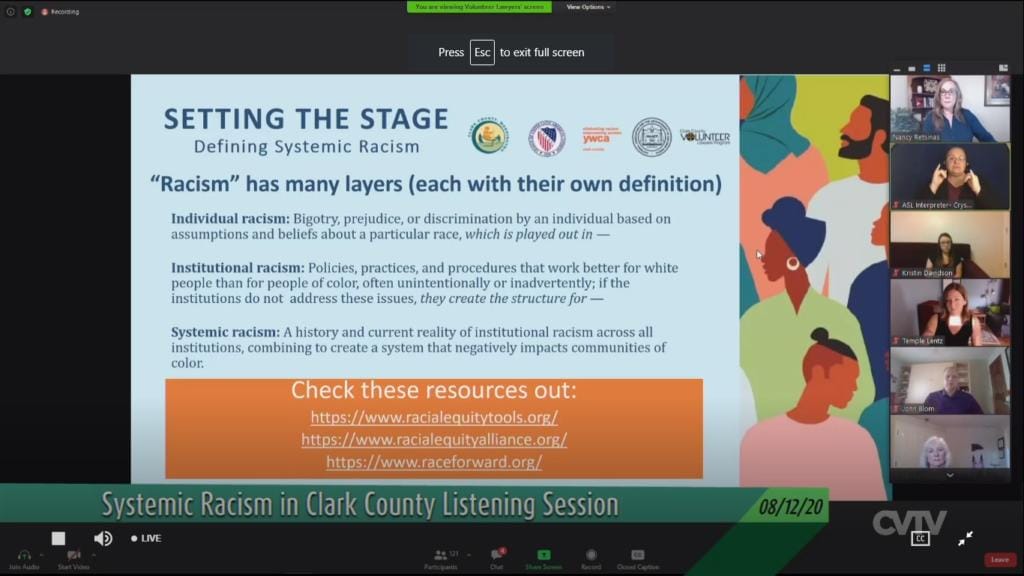 The Clark County Council heard from county residents about their experiences with systemic racism during a virtual listening session Wednesday.