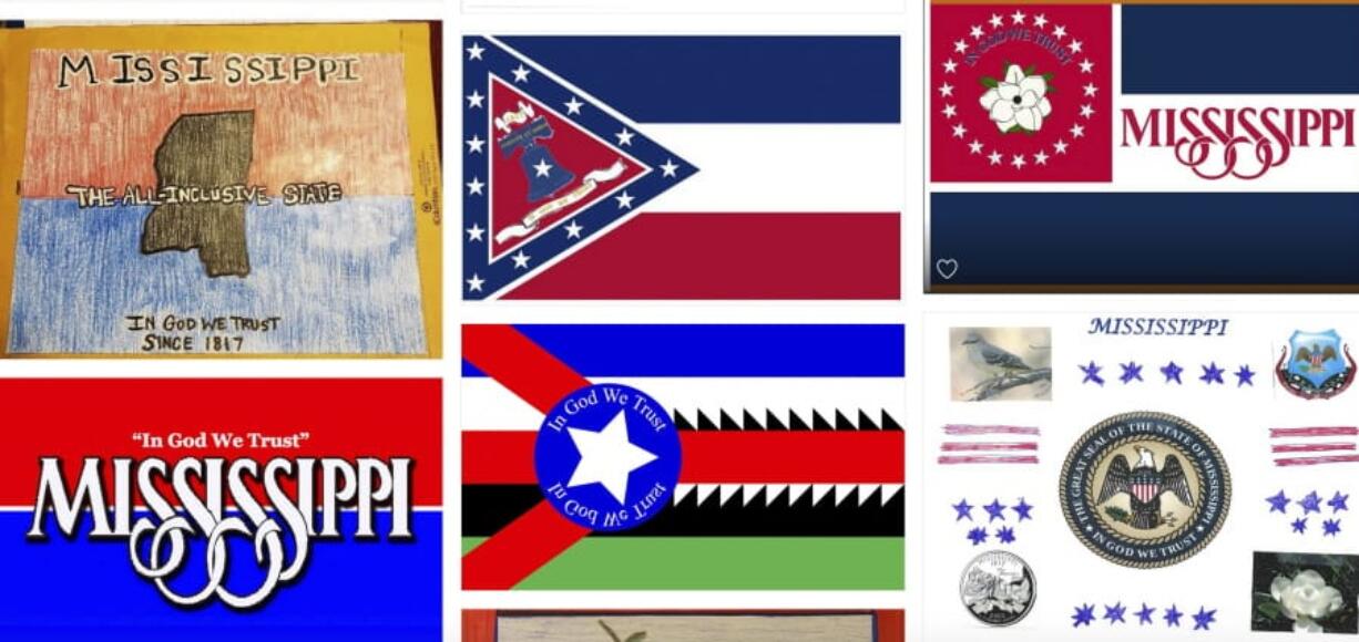 Magnolias, stars, a Gulf Coast lighthouse, a teddy bear, and even Kermit the Frog appear on some of the over 1,800 proposals submitted by the general public for a new Mississippi flag and posted Monday, Aug. 3, 2020, on the Mississippi Department of Archives and History web site.