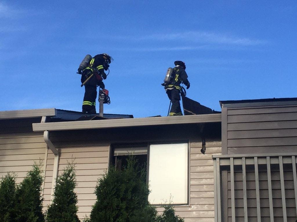 The fire was reported at 6:07 p.m. at the Apple Knoll Apartments, a 22-unit complex at 5114 N.E. 34th St., near Highway 500 and Stapleton Road.