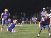 Columbia River lines up for a field goal on the final play.