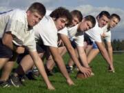 Ridgefield&#039;s front line in 2003 included (from left) Wedge McKee, Matt Miles, Clayton McKee, Cory Rustvold, Corey Kuhlman and Steve Hefflin.