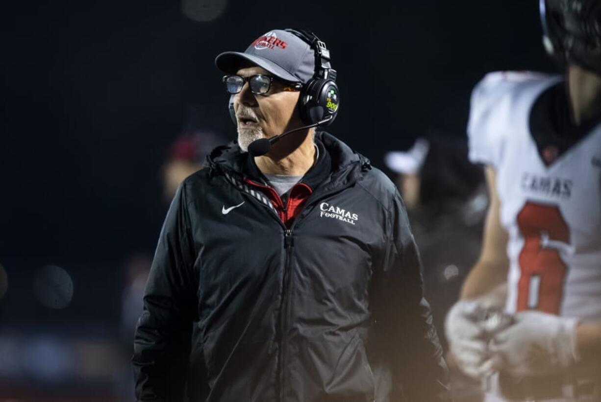 Camas head coach Jon Eagle (Alisha Jucevic/The Columbian)