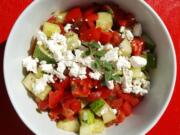 Tomatoes and cucumbers are a match made in food heaven.