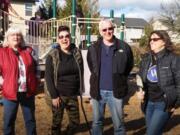 BATTLE GROUND: Parks and Community Engagement Advisory Board members Jen Hamilton, Josie Calderon, Glen Erickson, and Michelle Yenderrozos at Battle Ground&#039;s Cresap Park.