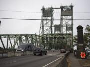 Traffic flows smoothly in both directions in the western section of the Interstate Bridge on Monday morning, Sept. 21, 2020. The northbound lanes in the eastern section of the bridge were closed because of a trunnion replacement project.